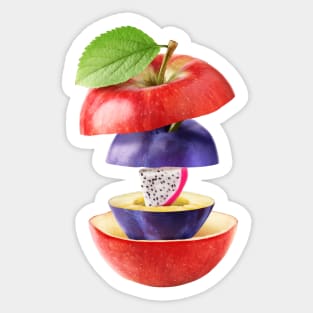 Apple Plum Dragon Fruit Gifts Vegetarian Sticker